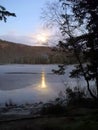 Another amazing frozen lake of the northern way under a full moon