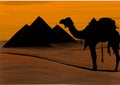 Egypt, the Great Pyramids of Giza, vector illustration