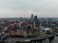 Another point of view in Beautiful city of Gent. European Country with great history and kind citizens. Drone photography. Created