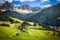 Funes Valley with Geislerspitzen (Gruppo delle Odle), South Tyrol, Italy