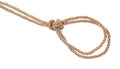 Another side of double running knot on jute rope Royalty Free Stock Photo