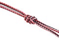 Another side of Flemish bend knot tied on rope Royalty Free Stock Photo