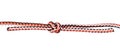 another side of reef knot tied on synthetic rope Royalty Free Stock Photo