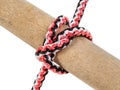 Another side of single bitt knot tied on rope Royalty Free Stock Photo