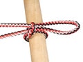 Another side of Singly slipped reef knot on rope Royalty Free Stock Photo