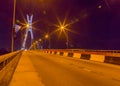 Another view of Ikoyi suspension bridge Lagos Nigeria at night. Royalty Free Stock Photo