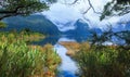 Another view point of milford sound in fjord land national park Royalty Free Stock Photo