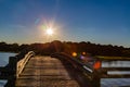 Another view of Sunset over the bridge of Chappaquiddick Royalty Free Stock Photo