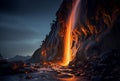 Another view of the Yosemite Fire Waterfall