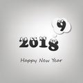 Another Year Passed - Numerals with Rolling Eyes - Abstract Black and White Modern Style Funny Happy New Year Greeting Card