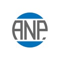 ANP letter logo design on white background. ANP creative initials circle logo concept. Royalty Free Stock Photo