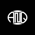 ANQ abstract monogram circle logo design on black background. ANQ Unique creative initials letter logo..ANQ abstract monogram Royalty Free Stock Photo