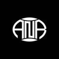ANR abstract monogram circle logo design on black background. ANR Unique creative initials letter logo Royalty Free Stock Photo