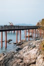 Daebu Haesolgil Gubongdo island, Seaside wooden deck road and Sunset observatory in Ansan, Korea Royalty Free Stock Photo