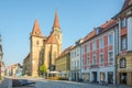 View at the Church of St.Johannis from Martin Luther Place in Ansbach - Germany Royalty Free Stock Photo