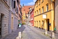 Ansbach. Old town of Ansbach picturesque cobbled street view