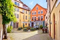 Ansbach. Old town of Ansbach beer garden and street view Royalty Free Stock Photo