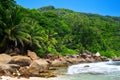 Anse Caiman beach in La Digue Island, Seychelles. Royalty Free Stock Photo