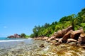 Anse Caiman beach in La Digue Island, Seychelles. Royalty Free Stock Photo