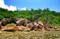 Anse Fourmis beach in La Digue Island, Indian Ocean, Seychelles.