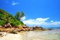 Anse Fourmis beach in La Digue Island, Indian Ocean, Seychelles.