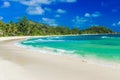 Anse Kerlan - Tropical beach in Seychelles, Praslin Royalty Free Stock Photo