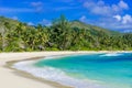 Anse Kerlan - Tropical beach in Seychelles, Praslin Royalty Free Stock Photo