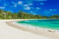 Anse Kerlan - Tropical beach in Seychelles, Praslin Royalty Free Stock Photo