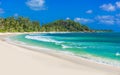 Anse Kerlan - Tropical beach in Seychelles, Praslin Royalty Free Stock Photo