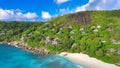 Anse La Liberte\' in Mahe\', Seychelles. Amazing aerial view from drone Royalty Free Stock Photo