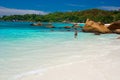 Anse Lanzio beach Royalty Free Stock Photo
