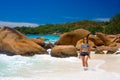 Anse Lanzio beachs Royalty Free Stock Photo