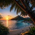 Anse Lazio beach, Praslin island, Seychelles made with Generative AI Royalty Free Stock Photo