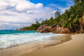 Anse Lazio beach at the Praslin island, Seychelles Royalty Free Stock Photo