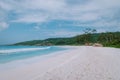 Anse Lazio Beach Praslin Island Seychelles, tropical beach with white sand and blue ocean with palm trees at the Royalty Free Stock Photo