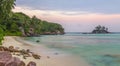 Anse Royale at sunset sandy beach on Mahe Seychelles