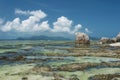 Anse Source d`Argent - beautiful Beach on tropical island La Digue in Seychelles Royalty Free Stock Photo