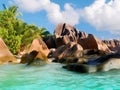 La Digue Island Beach Seyshelles Royalty Free Stock Photo