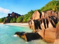 La Digue Island Beach Seyshelles Royalty Free Stock Photo