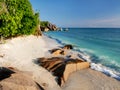 La Digue Island Beach Seyshelles Royalty Free Stock Photo