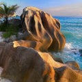La Digue Island Beach Seyshelles Royalty Free Stock Photo