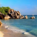 La Digue Island Beach Seyshelles Royalty Free Stock Photo
