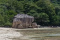 Anse Source d`Argent - beautiful Beach on tropical island La Digue in Seychelles Royalty Free Stock Photo