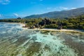 Anse Source D`Argent in La Digue Island - Seychelles aerial view Royalty Free Stock Photo