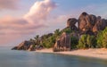 Anse Source d`Argent on La Digue Seychelles Royalty Free Stock Photo