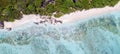 Anse Source D'Argent panoramic overhead aerial view in La Digue Royalty Free Stock Photo