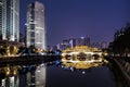 Anshun Bridge across the Jin River in Chengdu, China