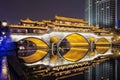 Anshun Bridge across the Jin River in Chengdu, China Royalty Free Stock Photo