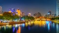 Anshun bridge at night in chengdu city, China Royalty Free Stock Photo