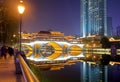 Anshun covered bridge night sight, srgb image